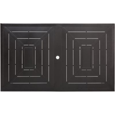 Image showing 7 th Cambridge Margate 7 pc. Dining Set in Navy Blue with 6 Swivel Rockers and a 40 in. x 67 in. Dining Table