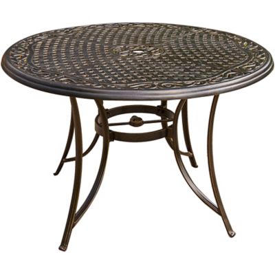 Image showing  Seasons 7-Piece High-Dining Set in Tan with 6 Swivel Chairs and a 60 in. Cast-Top Table