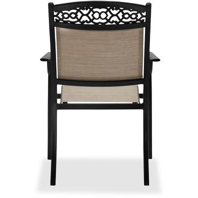 Image showing  Tulla 7 pc. Set with 6 Sling Stationary Chairs and 39 in. x 68 in. Cast-Top Dining Table in Tan