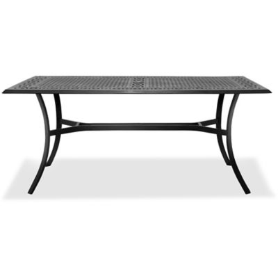 Image showing  Tulla 7 pc. Set with 6 Sling Stationary Chairs and 39 in. x 68 in. Cast-Top Dining Table in Tan