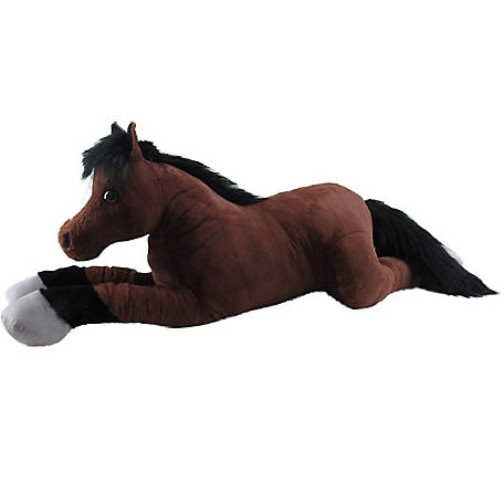 Red Shed 60 in. Plush Laying Thoroughbred Horse