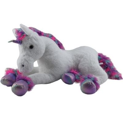 Red Shed 45 in. Plush Laying White Unicorn