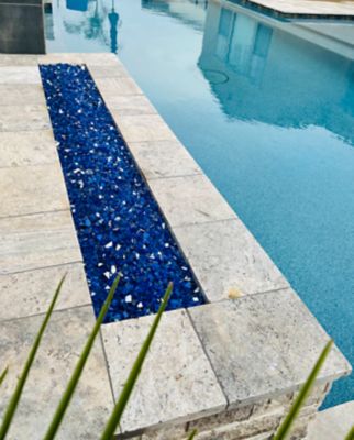 Image showing  Large Cobalt Reflective Fire Glass 10 lb., 12510