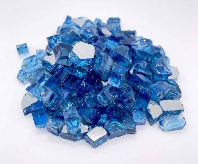 Element Fireglass Large 1/2 in. Pacific Blue Reflective Fire Glass by Element Fire Glass 10 lb., 12131