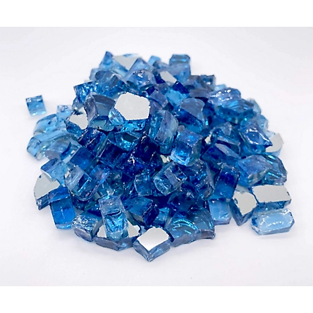 Element Fireglass Large 1/2 in. Pacific Blue Reflective Fire Glass by Element Fire Glass 10 lb., 12131