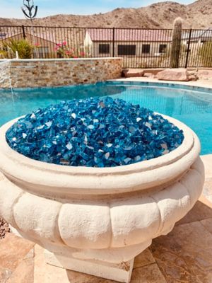 Image showing  Large 1/2 in. Pacific Blue Reflective Fire Glass by Element Fire Glass 10 lb., 12131