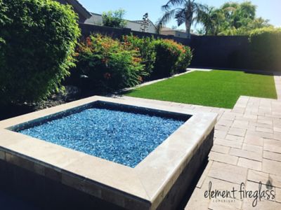 Image showing  Large 1/2 in. Pacific Blue Reflective Fire Glass by Element Fire Glass 10 lb., 12131