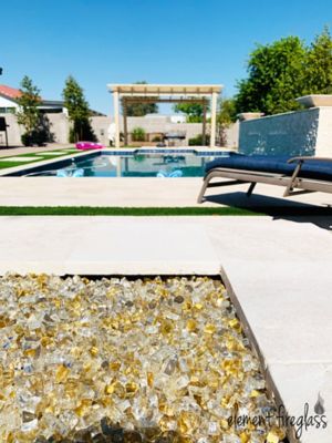 Image showing  Large 1/2 in. Champagne Reflective Fire Glass by Element Fire Glass 10 lb., 92109