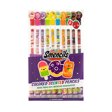Smencils Colored Smencils - Gourmet Scented Colored Pencils made from Recycled Newspapers, 10 ct.