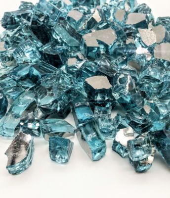 Element Fireglass Large 1/2 in. Azuria Reflective Fire Glass by Element Fire Glass, 10 lb.