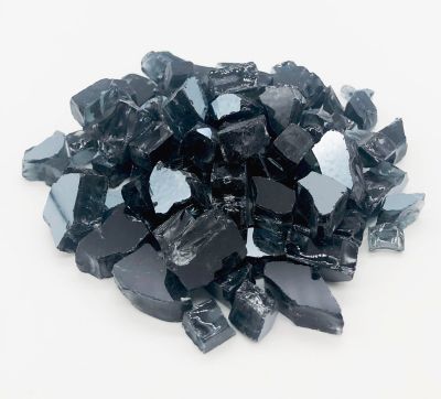 Element Fireglass Large 1/2 in. Black Reflective Fire Glass by Element Fire Glass 10 lb., 10013