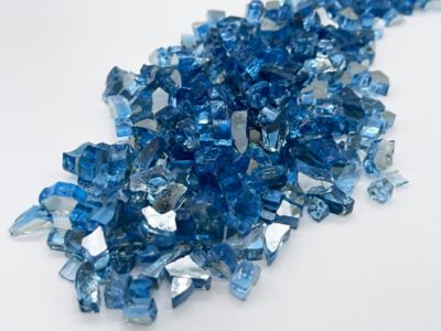 Image showing  Medium Pacific Blue Reflective Fire Glass 10 lb., 12287
