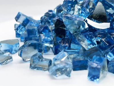 Image showing  Medium Pacific Blue Reflective Fire Glass 10 lb., 12287
