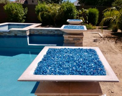 Image showing  Medium Pacific Blue Reflective Fire Glass 10 lb., 12287