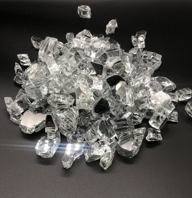 Image showing  Large 1/2 in. Platinum Reflective Fire Glass by Element Fire Glass 10 lb., 19283