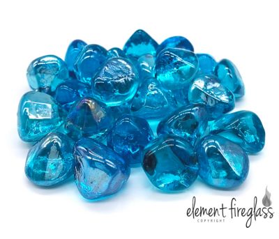 Element Fireglass Smooth Blue Luster Diamond Fire Glass 10 lb., 12098