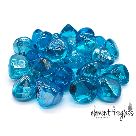 Element Fireglass Smooth Blue Luster Diamond Fire Glass 10 lb., 12098