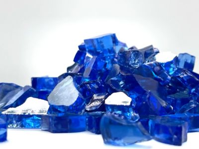 Image showing  Medium Cobalt Reflective Fire Glass 10 lb., 12329