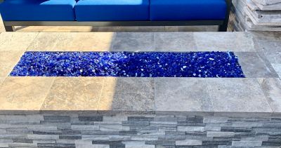 Image showing  Medium Cobalt Reflective Fire Glass 10 lb., 12329