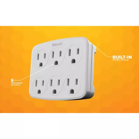 Woods Wall Faucet 15 A 6 Outlet Grounded Electrical Outlets & Adapters