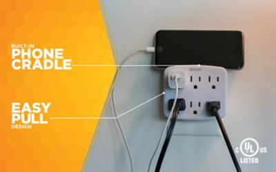 Image showing  15A 6-Outlet Wall Tap, Grounded