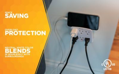 Image showing  15A 6-Outlet Wall Tap, Grounded