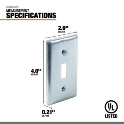 Image showing  1-Gang Steel Utility Toggle Switch Cover