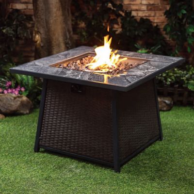 Deko Living Wicker Gas Outdoor Firetable, COB10001