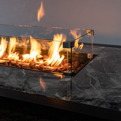 Image showing  52 in. x 31.89 in. Wicker Propane Gas Outdoor Fire Pit