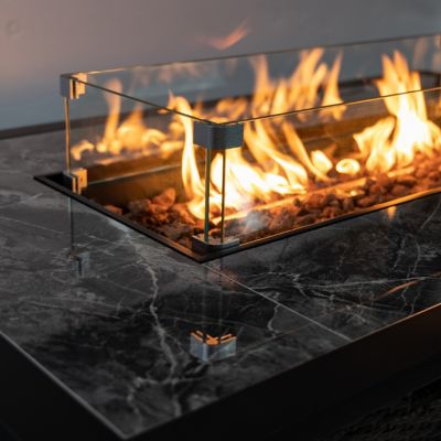 Image showing 5 th Deko Living 52 x 31.89in. Wicker Propane Gas Outdoor Fire Pit