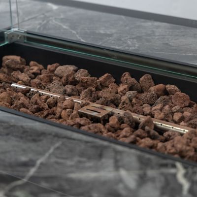 Image showing 6 th Deko Living 52 x 31.89in. Wicker Propane Gas Outdoor Fire Pit