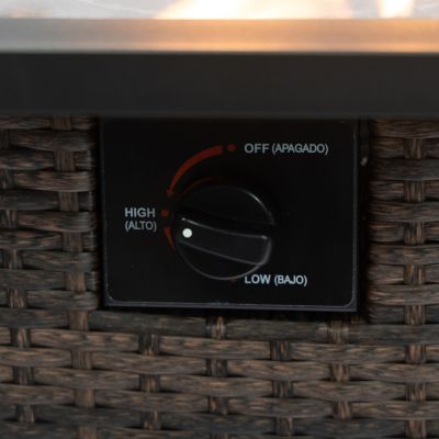 Image showing 8 th Deko Living 52 x 31.89in. Wicker Propane Gas Outdoor Fire Pit