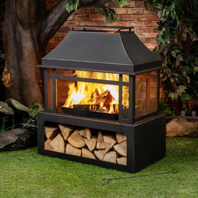 Deko Living Metal Wood Burner Fireplace, COB10501