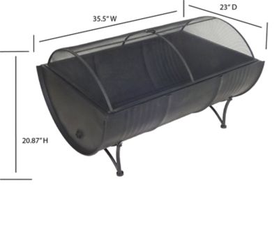 Image showing 8 th Deko Living 35 in. Wood-Burning Barrel Burner