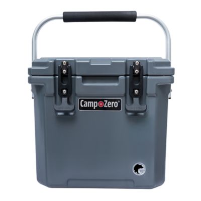 Camp-Zero 12.6 qt. Premium Hard-Sided Cooler with Folding Handle and Molded-In Drink Holders