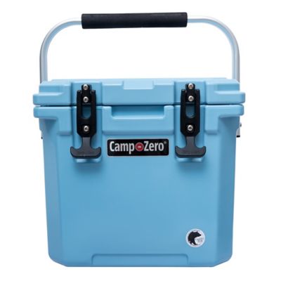 Camp-Zero 12.6 qt. Premium Hard-Sided Cooler with Folding Handle and Molded-In Drink Holders
