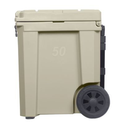 Image showing  50L Premium Hard-Sided Chest Cooler with Oversized Easy-Roll Wheels and Extendable Pull Handle