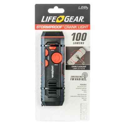 Life+Gear Storm Proof Crank Flashlight/Radio, LG38-60675-RED