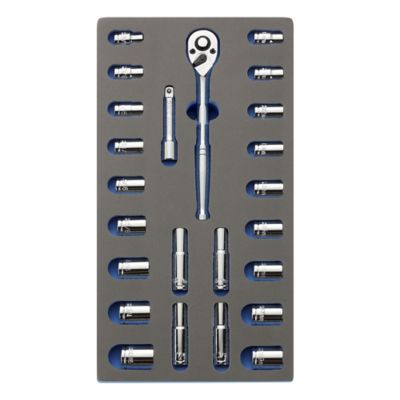 JobSmart 3/8 in. Drive SAE/Metric Ratchet with Sockets, 24 pc.