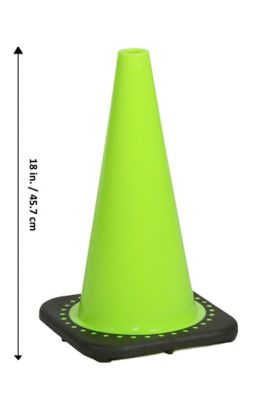 Image showing  18 in. Plain Lime Safety Traffic Cone