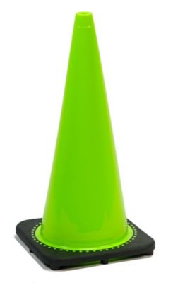Mutual Industries 28 in. Plain Lime Green Safety Traffic Cone