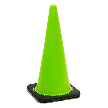 Mutual Industries 28 in. Plain Lime Green Safety Traffic Cone