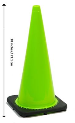 Image showing  28 in. Plain Lime Green Safety Traffic Cone