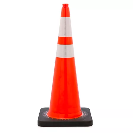 Mutual Industries 36 in Solid Orange Safety Traffic Cone with Reflective Stripe Traffic Cones