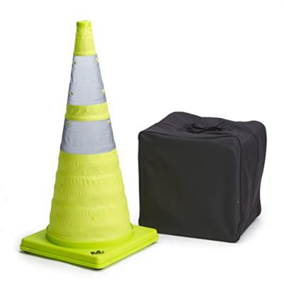 Mutual Industries 4 Pack 18 in. Lime Cones Collapsible, 17712-4-18