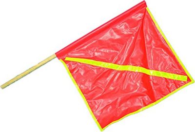 Mutual Industries 14962-27-18 Reflective Heavy-Duty Safety Traffic Warning Flag, 18 in. x 18 in. x 27 in. (10 pack)