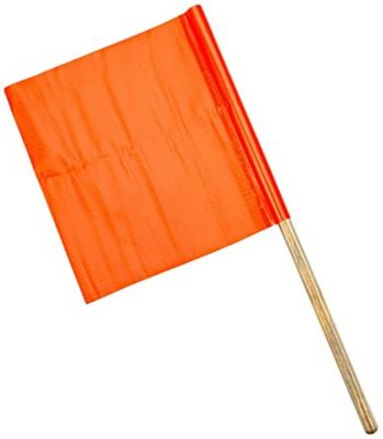 Mutual Industries 12 in. x 12 in. x 24 in. Vinyl Reinforced HIGHWAY 3-Ply FLAGS, (10 pack)