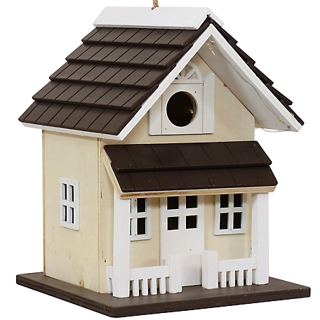 Sunnydaze Decor Cozy Home Decorative Wooden Birdhouse with Solar LED Light, HB-624