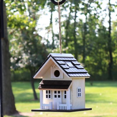 Image showing  Cozy Home Decorative Wooden Birdhouse with Solar LED Light, 7 in. x 7 in. x 9.25 in.