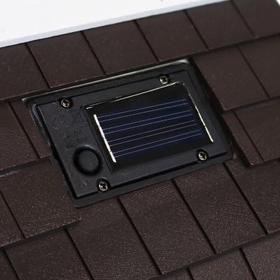 Image showing  Cozy Home Decorative Wooden Birdhouse with Solar LED Light, 7 in. x 7 in. x 9.25 in.